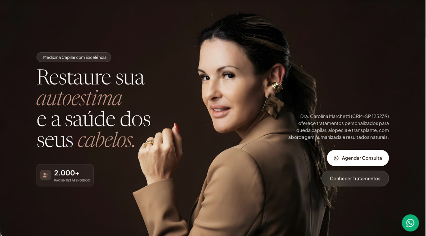 Site refeito com o método Falcon Code — Dra. Carolina Marchetti